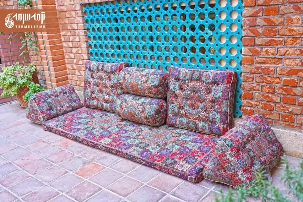 سرویس شاه نشین ابریشم مدل خشتی سرمه ای